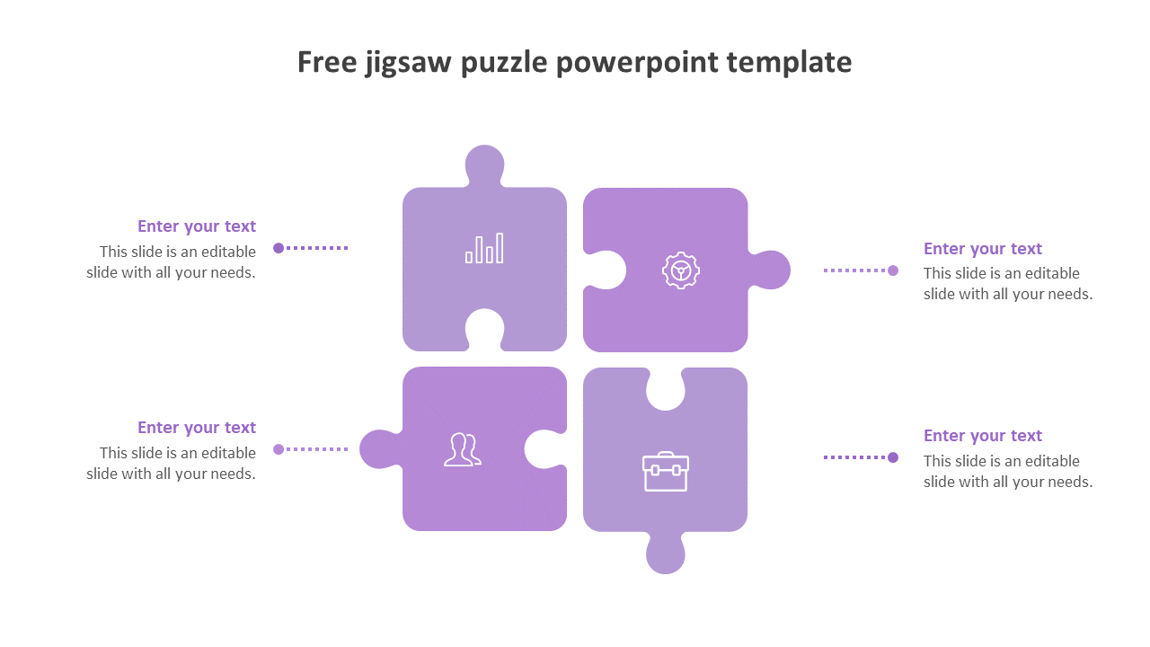 free jigsaw puzzle powerpoint template-purple